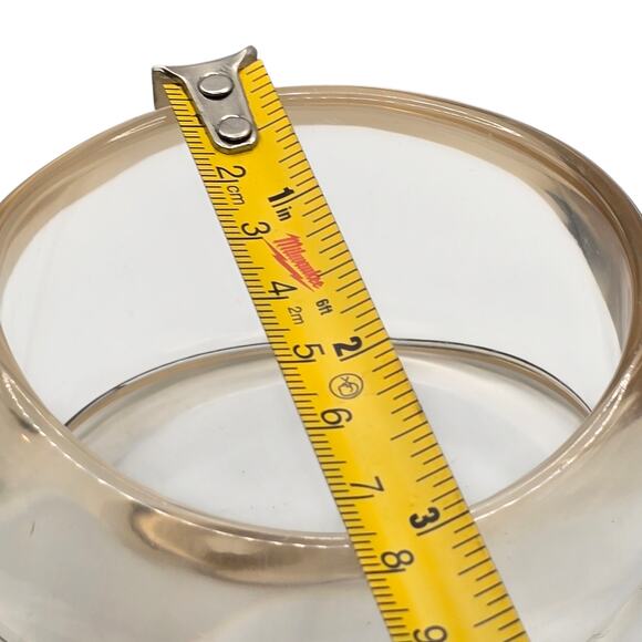 Bracelet Wide Chunky Clear Lucite Bangle 7.75 Inch Modern Retro Stacked SKU2415 - Picture 3 of 10